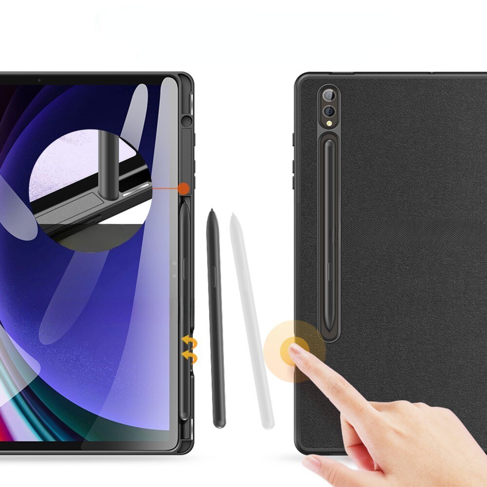 Husa pentru Samsung Galaxy Tab S10 Plus, Dux Ducis Domo, Piele ecologica, Negru