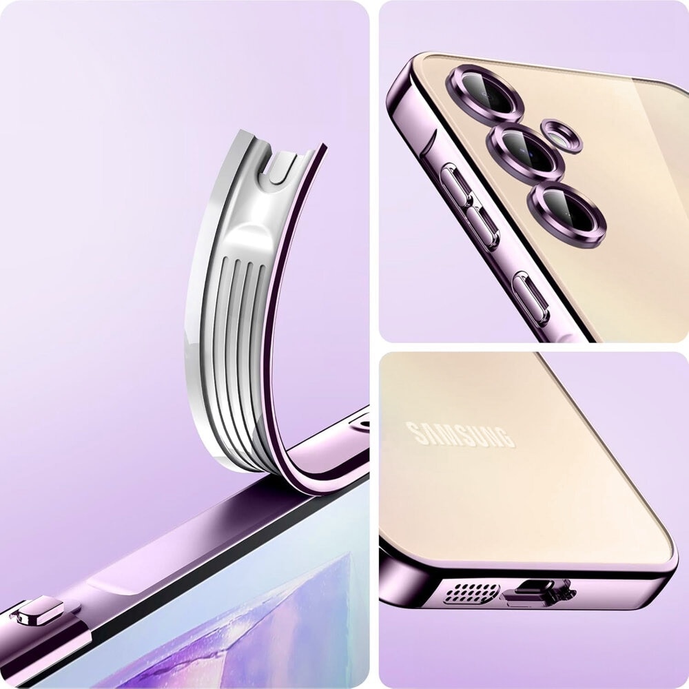 Set husa si sticla de protectie 0.3mm pentru Samsung Galaxy A16, Electro MagSafe Erbord, TPU, roz