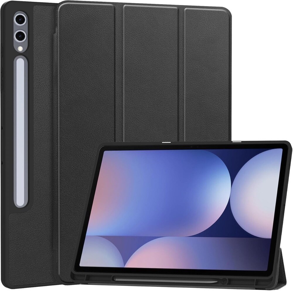 Husa pentru Samsung Galaxy Tab S10 Ultra, ERBORD, poliuretan, cu spatiu pentru un stylus, neagra