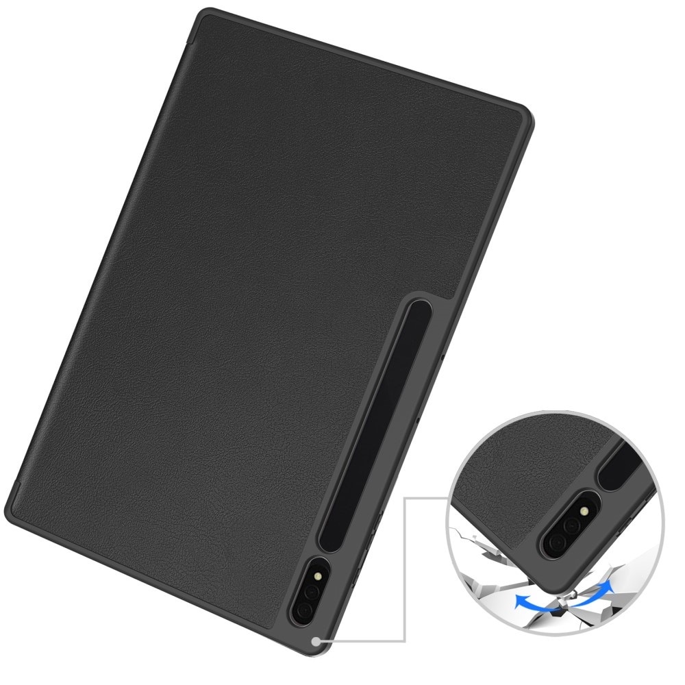 Husa pentru Samsung Galaxy Tab S10 Ultra, ERBORD, poliuretan, cu spatiu pentru un stylus, neagra