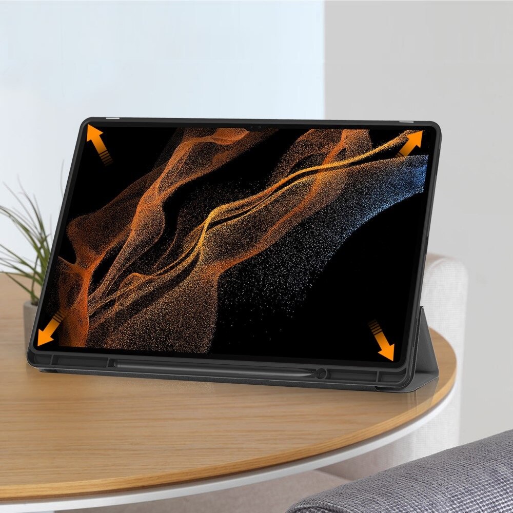 Husa tablete ERBORD pentru Samsung Galaxy Tab S10 Ultra, tri-fold, cu suport pentru Pen, gri