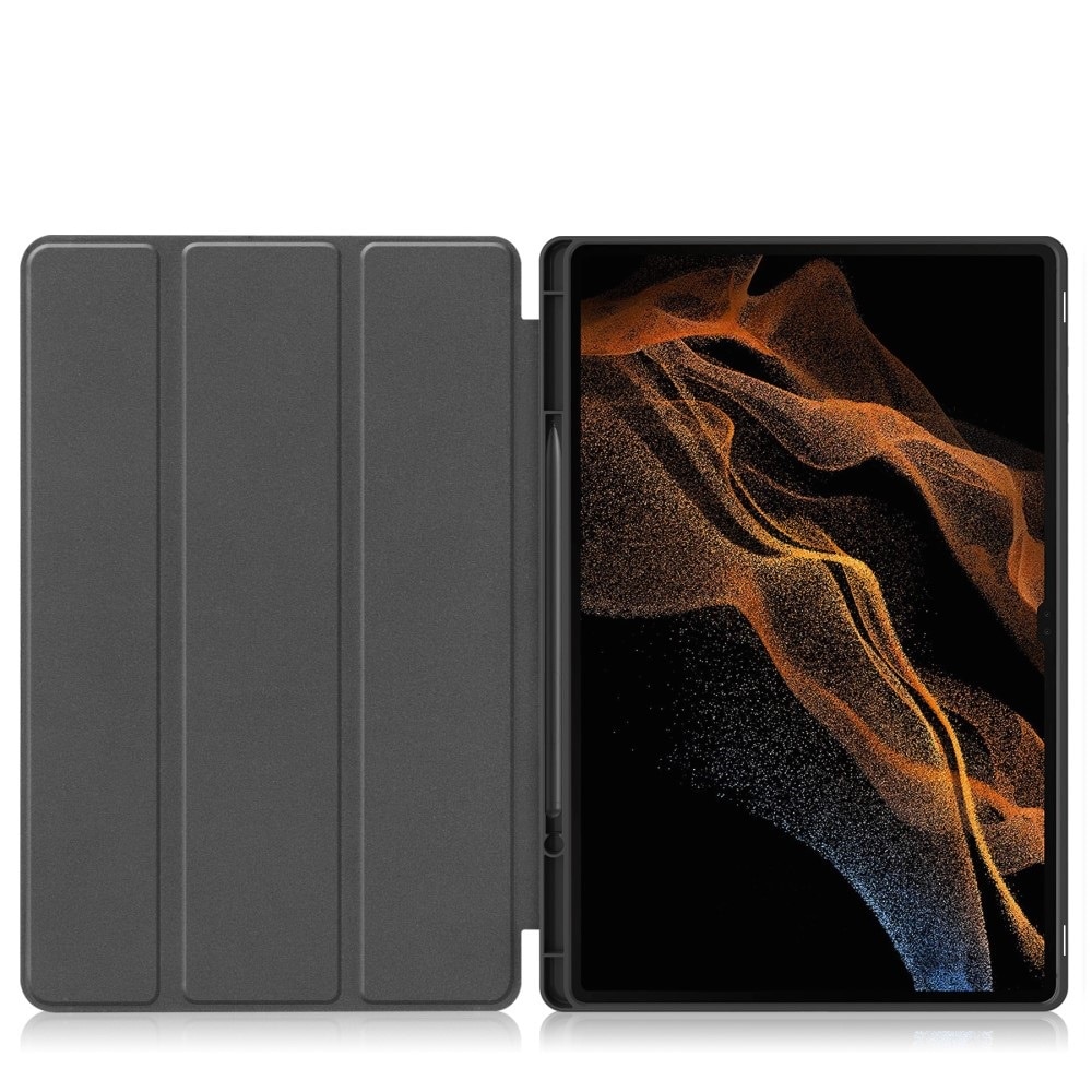 Husa pentru Samsung Galaxy Tab S10 Ultra, ERBORD, poliuretan, cu spatiu pentru un stylus, neagra