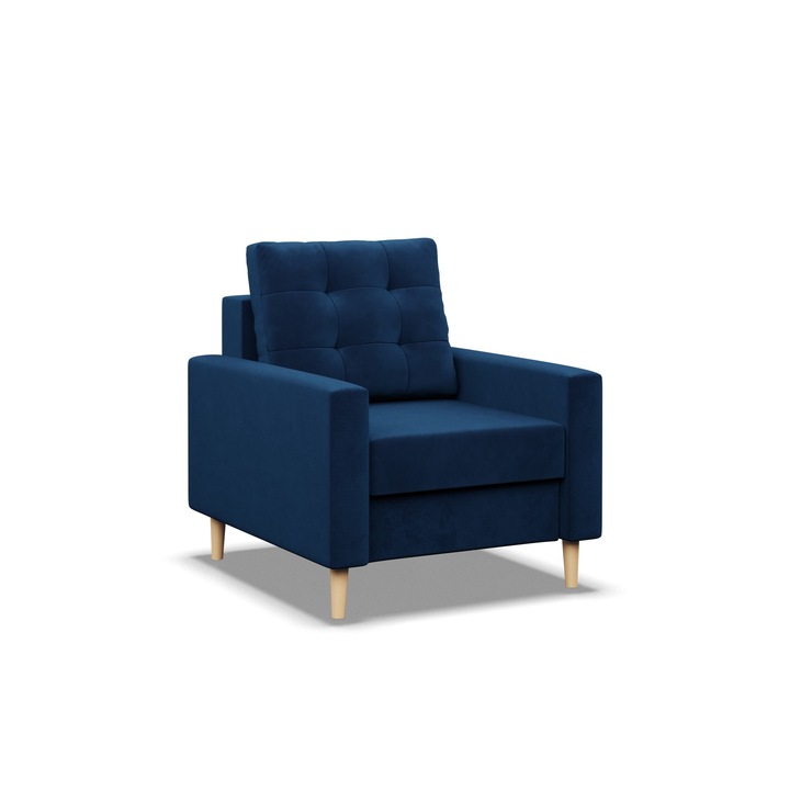 Mebligo fotel, 1 ülés, 2 karfa, kék, 75x92cm