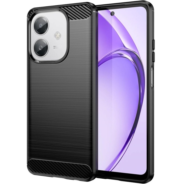 Husa pentru telefon pentru Oppo A40 / Oppo A40m, XGSM, Carbon/TPU, Negru