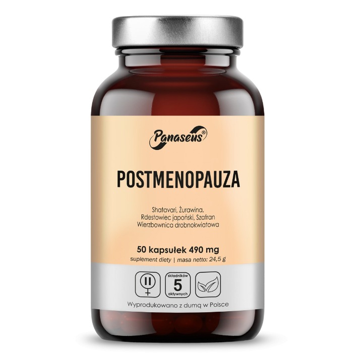 Supliment alimentar Panaseus Postmenopauza, 50 capsule, extracte naturale, pentru sanatatea femeilor
