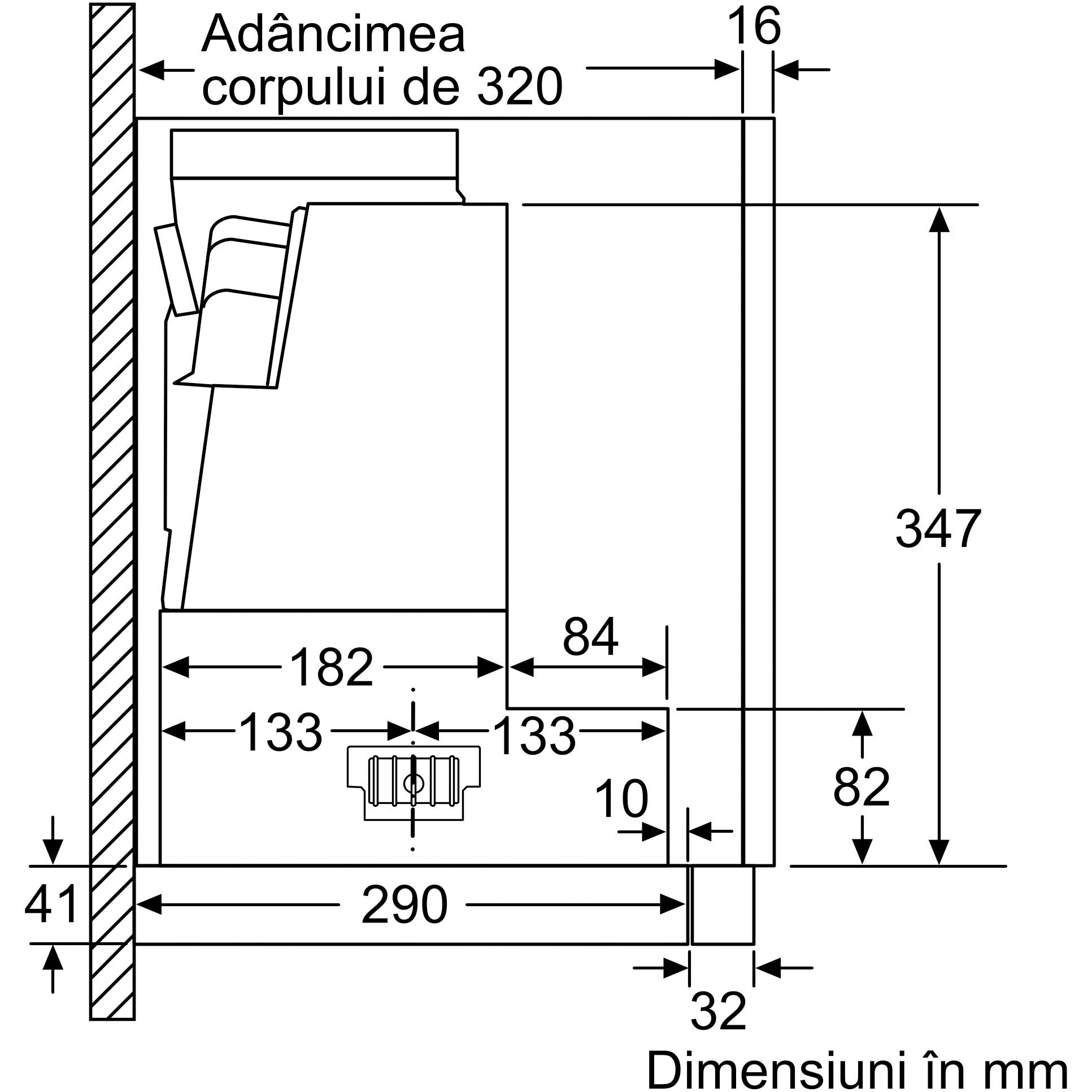 Hota telescopica incorporabila DFS097K51, Putere de absorbtie
