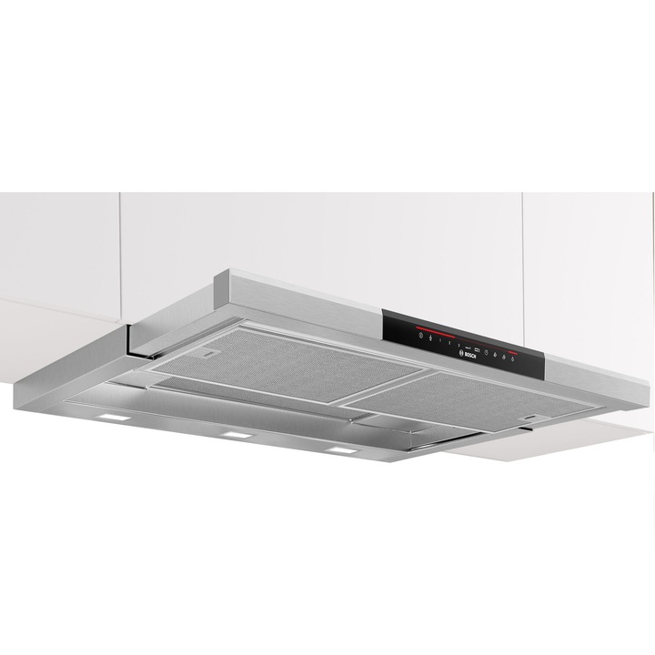 Телескопичен абсорбатор за вграждане DFS097K51, Всмукателна мощност 700 м2/ч, Сензорно управление, PerfectAir сензор, EcoSilence Drive, Клас B, 90 см, Неръждаема стомана