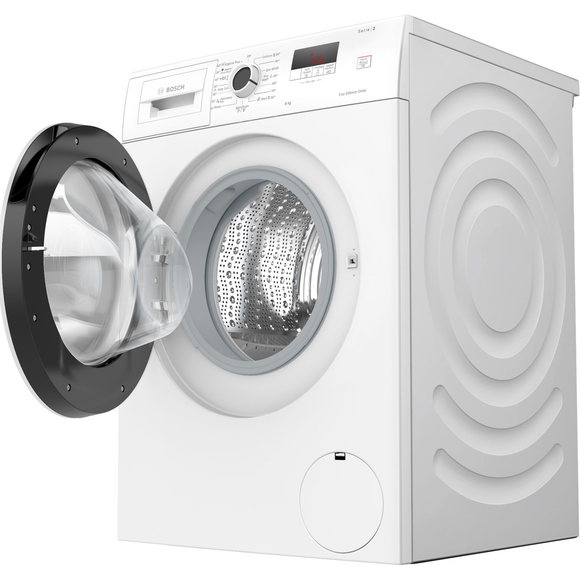 Masina de spalat rufe Bosch WGE03200BY, 8 Kg, 1200 rpm, EcoSilence Drive, Speed Perfect, Functie reload, Clasa A, Alb