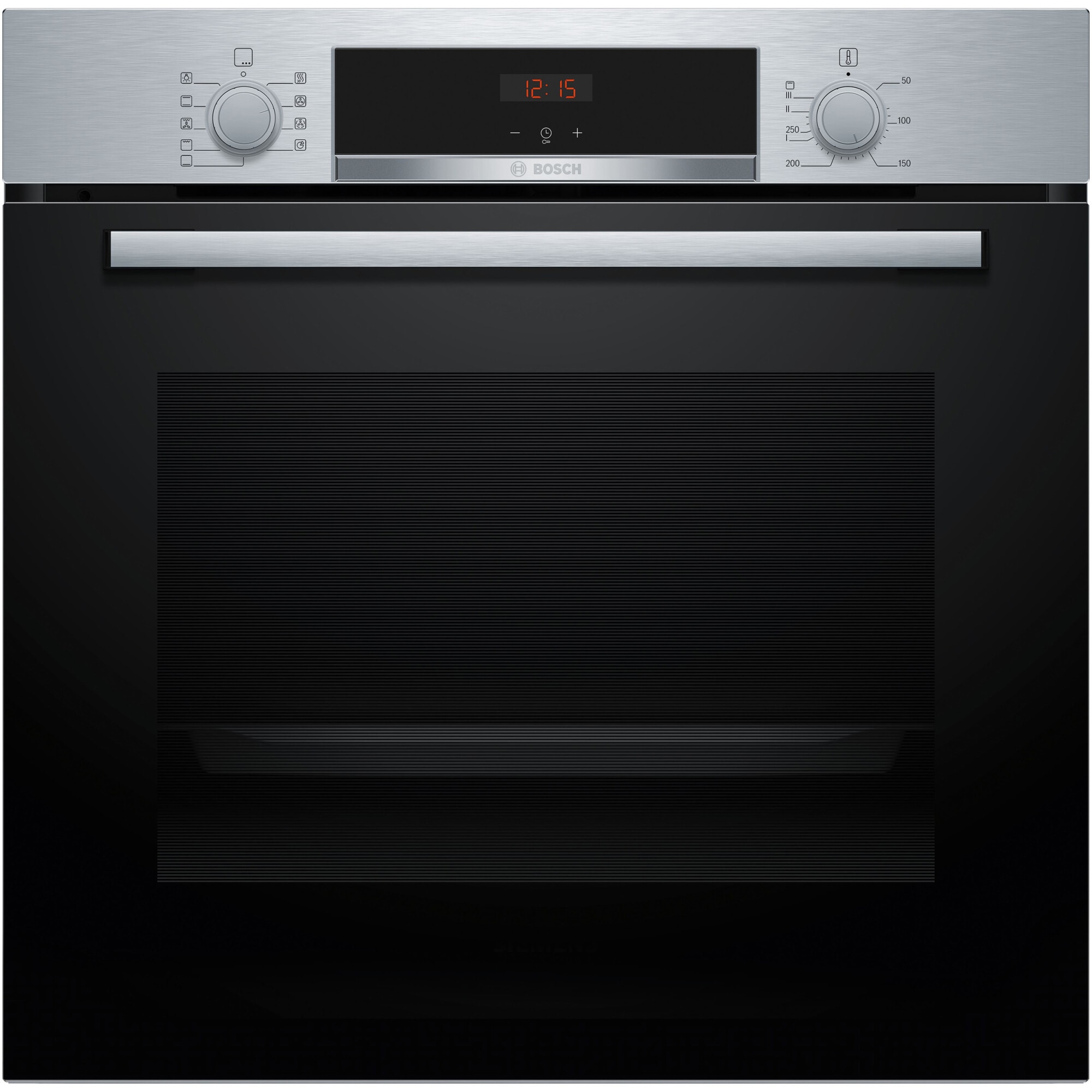 Cuptor incorporabil Bosch HBA534ES3, 71 L, Electric, Multifunctional, Grill, 7 functii, Autocuratare EcoClean + hidrolitica, 3D Hotair, Suport telescopic, Clasa A+, Inox