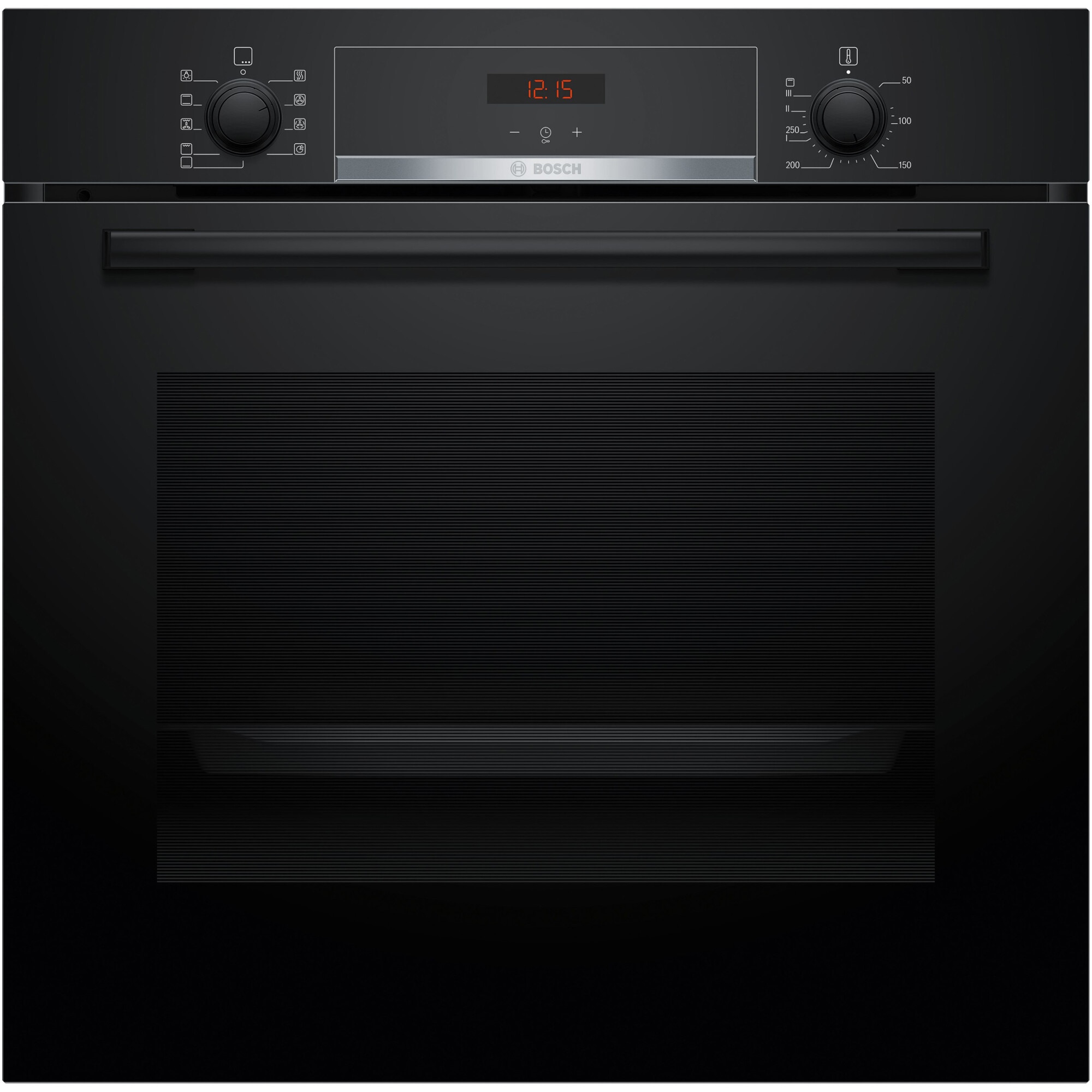 Cuptor incorporabil Bosch HBA534EB3, 71 L, Electric, Multifunctional, Grill, 7 functii, Autocuratare EcoClean + hidrolitica, 3D Hotair, Suport telescopic, Clasa A+, Negru