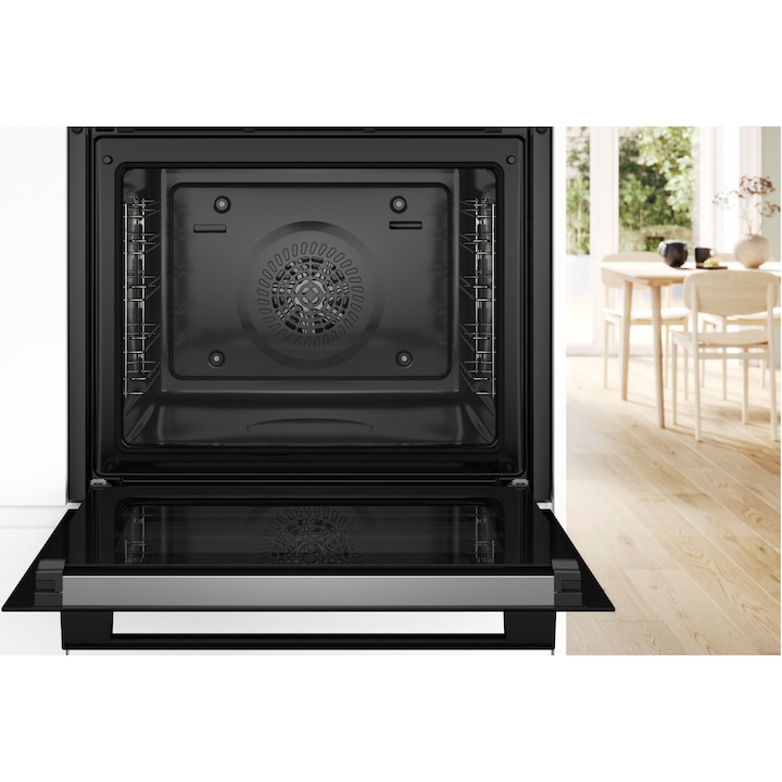 Cuptor incorporabil Bosch HBA574BB3, 71 L, Electric, Multifunctional, Grill, 7 functii , Autocuratare pirolitica, AutoPilot 10, 3D Hotair, Clasa A+, Negru