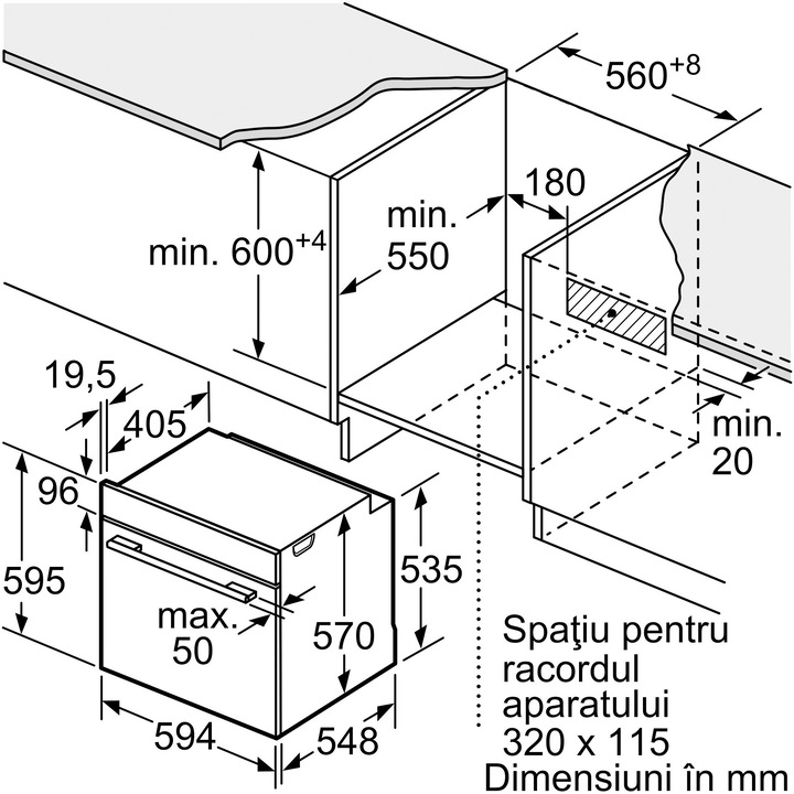 Cuptor incorporabil Bosch HBA574BB3, 71 L, Electric, Multifunctional, Grill, 7 functii , Autocuratare pirolitica, AutoPilot 10, 3D Hotair, Clasa A+, Negru