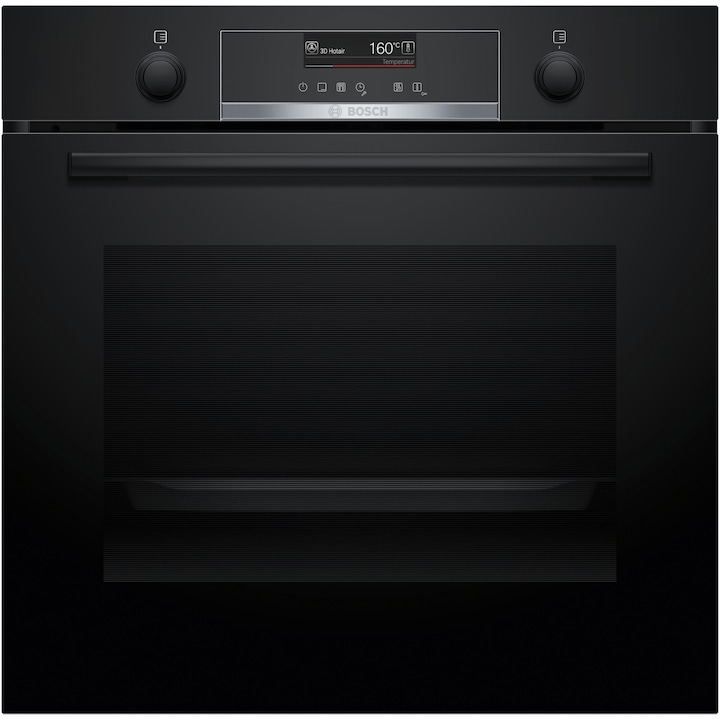 Фурна за вграждане Bosch HBG539EB3, 71 л, Електрическа, Мултифункционална, Грил, Air Fry, Soft close, 14 функции, AutoPilot40, EcoClean + Хидролитично самопочистване, Клас A+, Черен