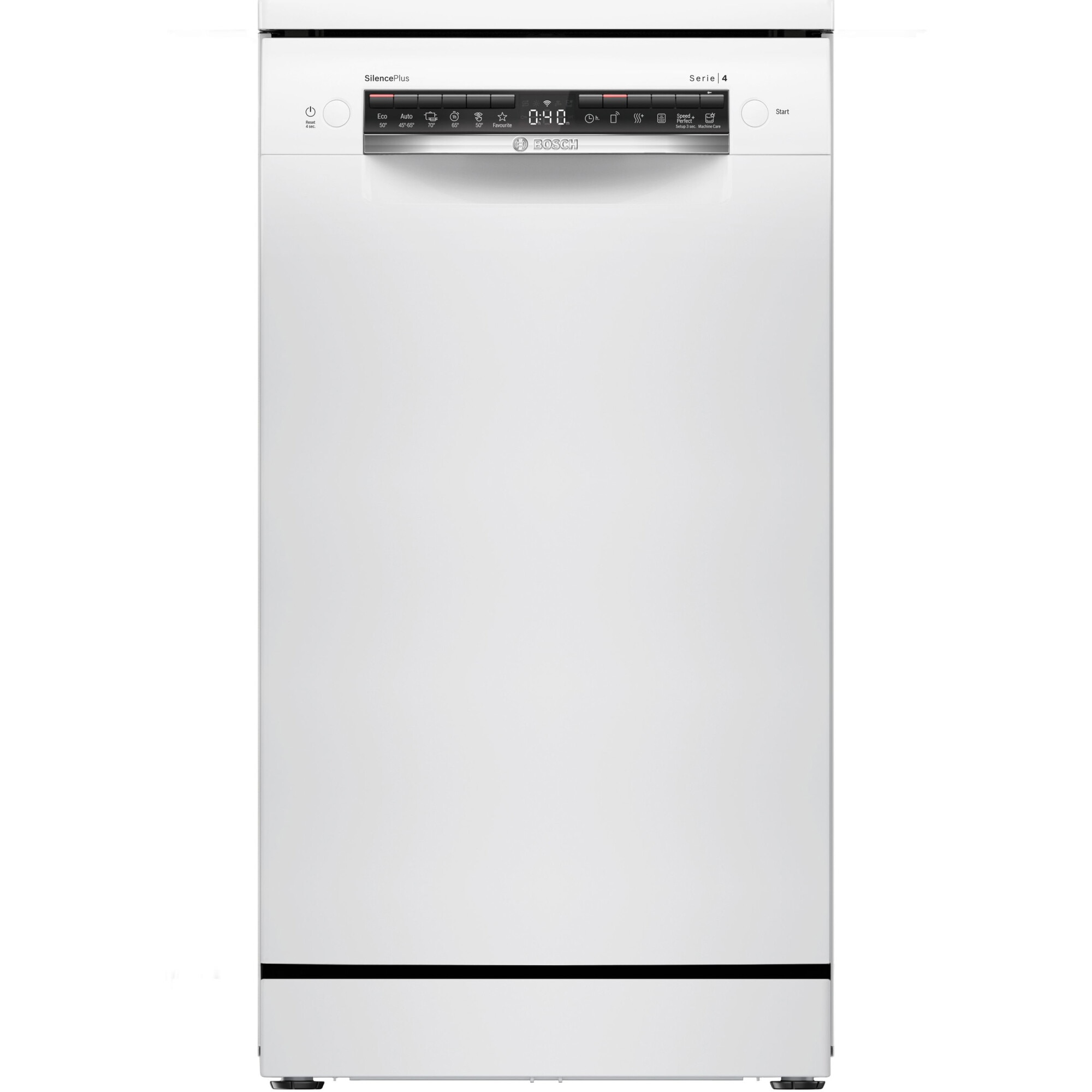 Masina de spalat vase Bosch SPS4HMW49E, 10 seturi, 6 programe, Home Connect, EcoSilence Drive, ExtraDry, Tab-count, Silence Plus,Sistem Rackmatic, Clasa E, 45 cm, Alb