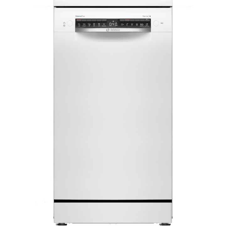 Съдомиялна Bosch SPS4HMW49E, 10 комплекта, 6 програми, Home Connect, EcoSilence Drive, ExtraDry, Tab-count, Silence Plus, Rackmatic система, Клас E, 45 см, Бял