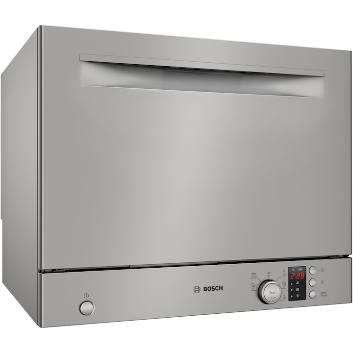 Съдомиялна Bosch SKS2ITI00E, 6 комплекта, 6 програми, ExtraDry, EcoSilence Drive, Клас E, 45 см, Неръждаема стомана против пръстови отпечатъци