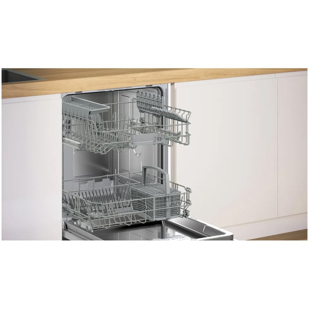 Masina de spalat vase partial incorporabila Bosch SMI2ITS09E, 13 seturi, 5 programe, ExtraDry, Tab-count, Silence on demand, Home Connect, EcoSilence Drive, 60 cm, Clasa E