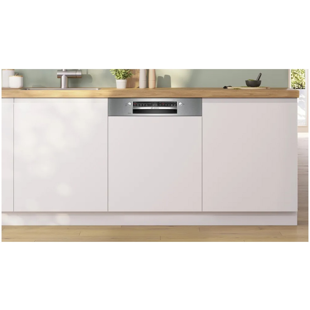 Masina de spalat vase partial incorporabila Bosch SMI2ITS09E, 13 seturi, 5 programe, ExtraDry, Tab-count, Silence on demand, Home Connect, EcoSilence Drive, 60 cm, Clasa E