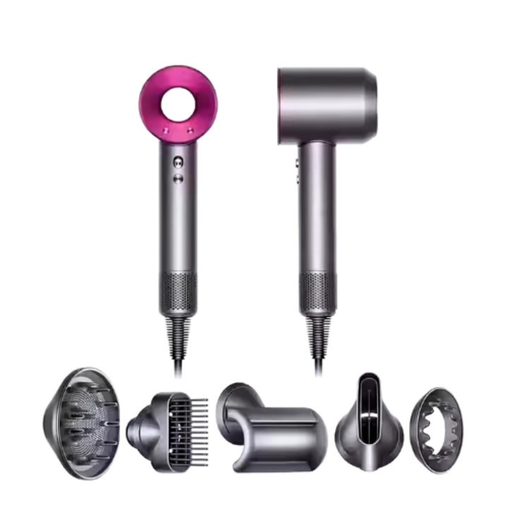 Сешоар, висока мощност, функции за контрол на скоростта и температурата, включени 5 аксесоара