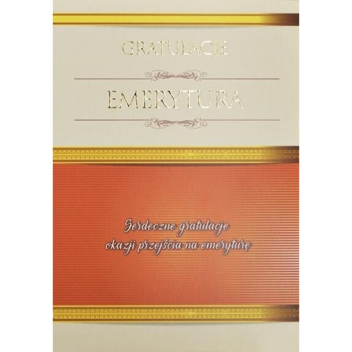Kartka Emerytura Gratulacje! TK10, TREND, 22x15,5cm, folie, 2021