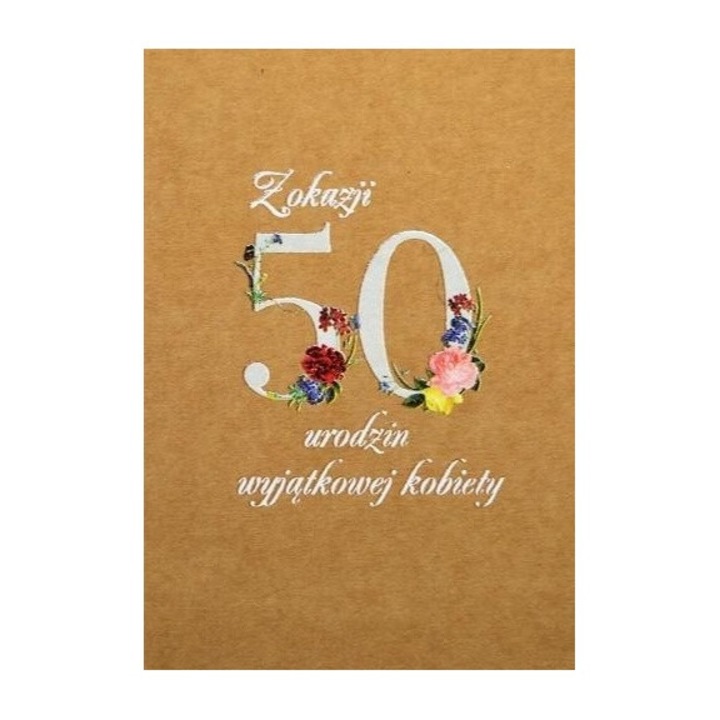 Felicitare ecologica Urodziny 50, Trend, cu coperta, 5907780130628