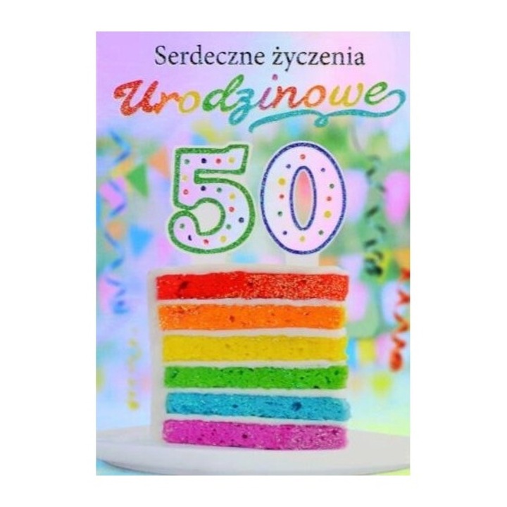 Felicitare Urodziny 50, TREND, cu coperta, 5905279717121