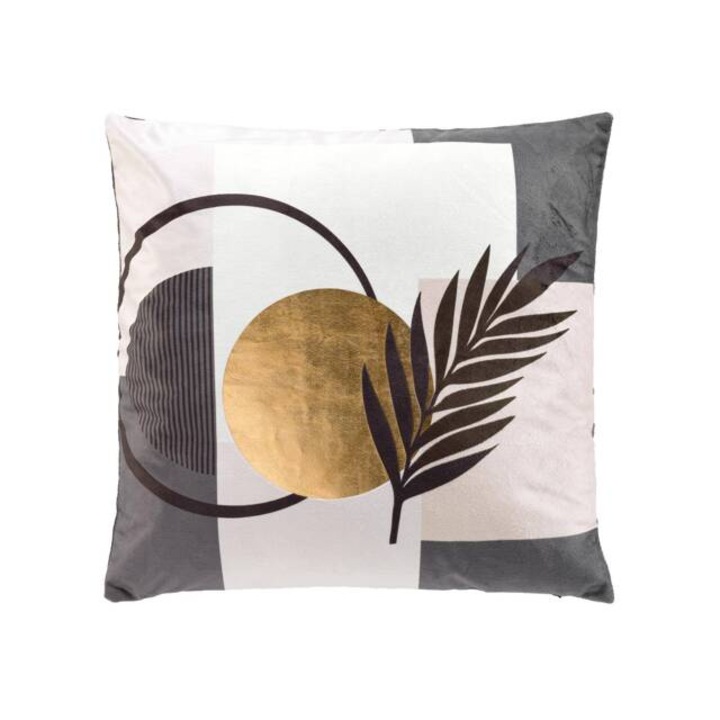 Díszpárna fémes mintával, 45 x 45 cm