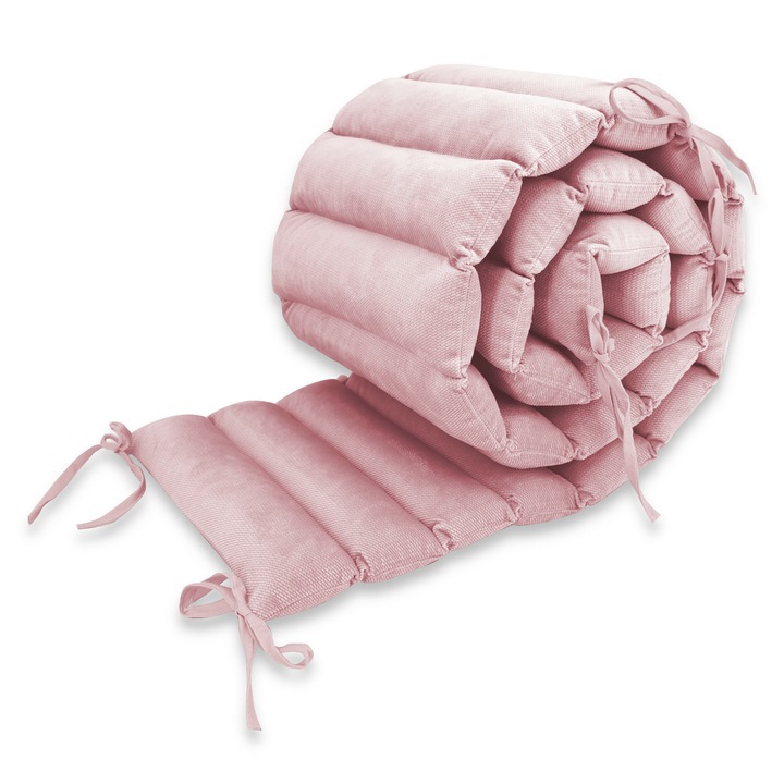 Aparatoare pentru patut, MimiNu, Tip panou, Pentru patut, Lungime 180 cm, Din catifea, Raspberry