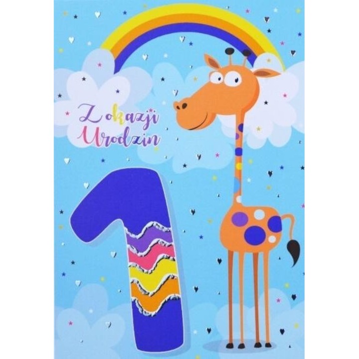 Felicitare Urodziny Roczek, Trend, 182x121mm, borítóval és jókívánságokkal