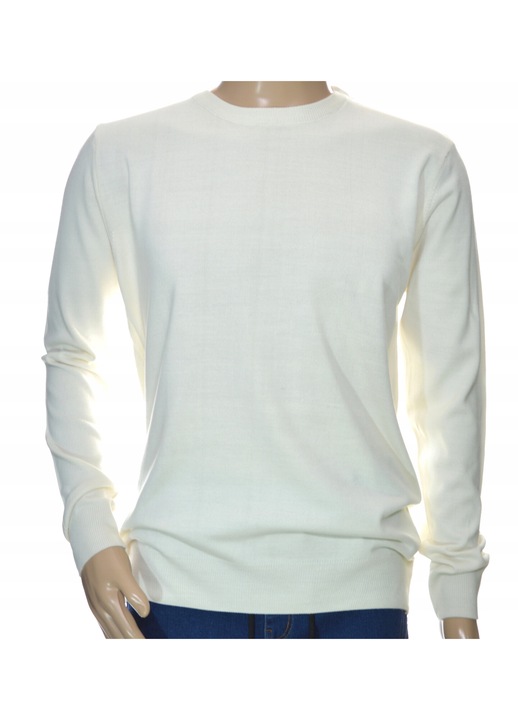 Férfi pulóver, gyapjú/kasmír, elegáns, fehér