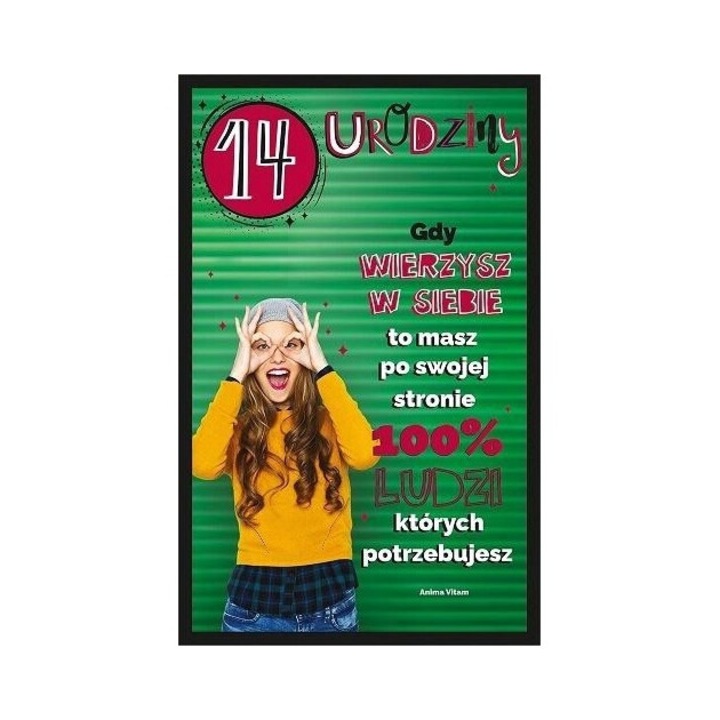 Felicitare Urodziny 14 U100, AbCard, 211x140mm, coperta foliata, 2022