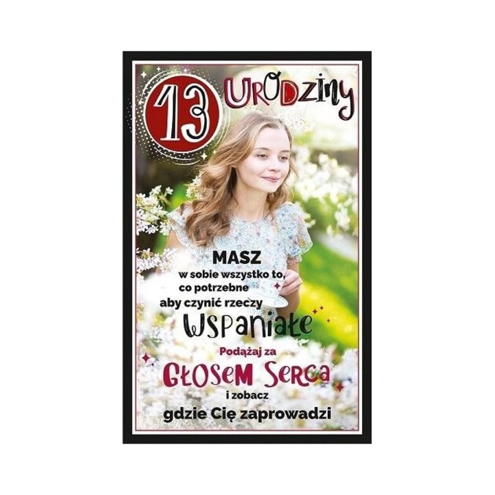 Karta de felicitare Urodziny 13 U99, AbCard, 211x144mm, coperta din folie, 2022
