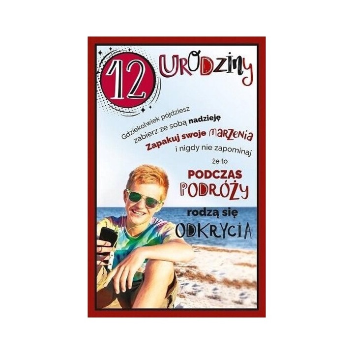 Felicitare Urodziny 12 U90, AbCard, 138x212mm, coperta folie, 2022