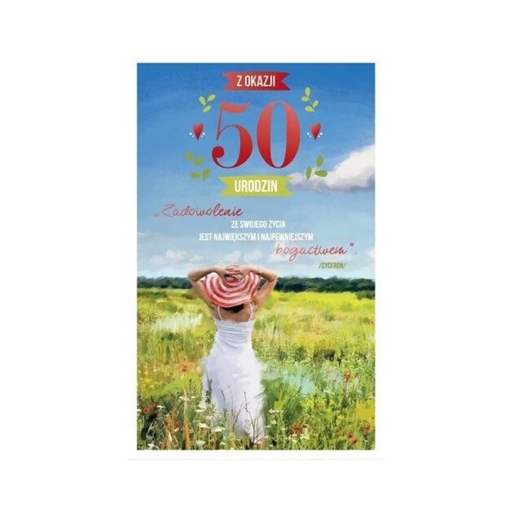 Felicitare Urodziny 50, AbCard, 212x145mm, cu coperta, 2022