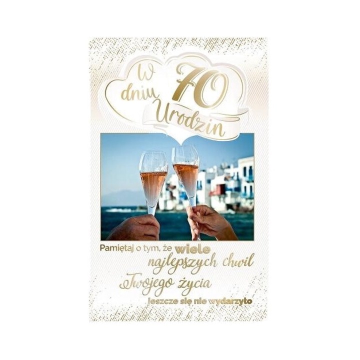 Felicitare Urodziny 70, AbCard, 139x215mm, coperta din folie, 2022