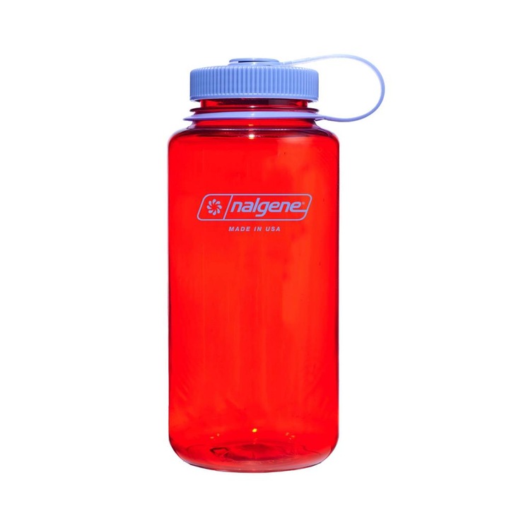 Bidon cu capac Everyday Wide Mouth, Nalgene, Tritan, 1L, 9x21cm, Rosu/Albastru deschis