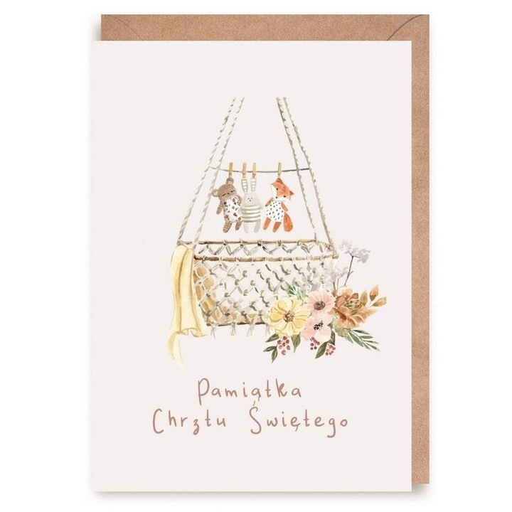 Kartka okolicznosciowa Chrzest K168, Cardie, eko koperta, 10,5x14,8cm, 2022