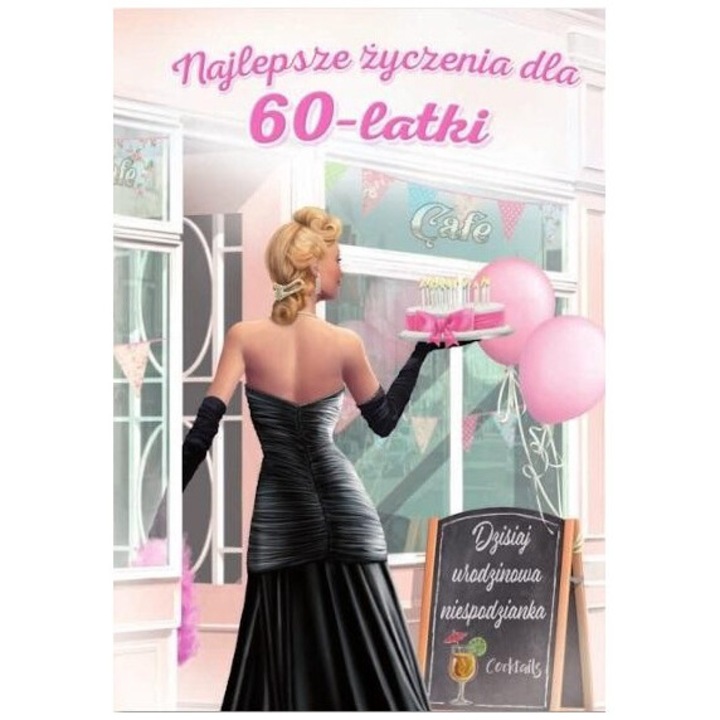 Felicitare Urodziny 60, TREND, csillám, 176x132mm, 2022