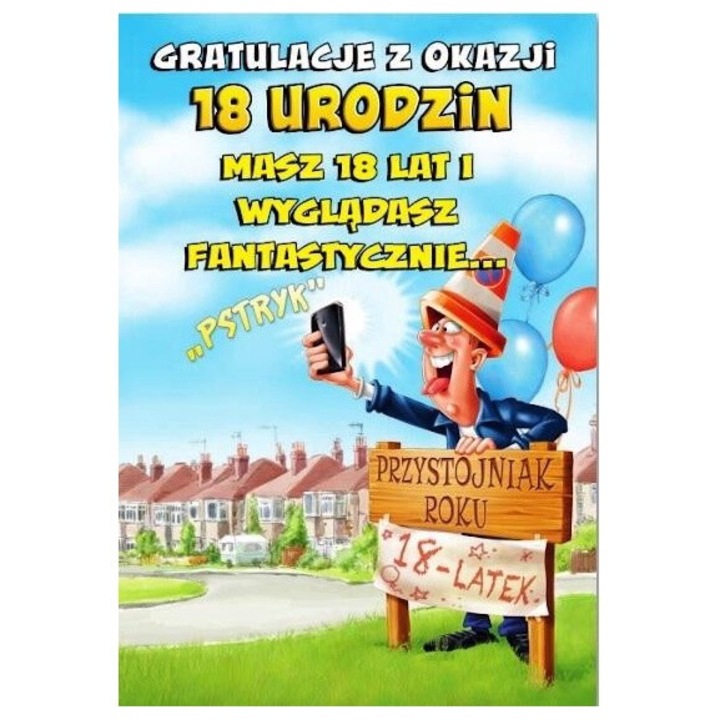 Felicitare Urodziny 18 MF14, Trend, brokat, colorat, B6