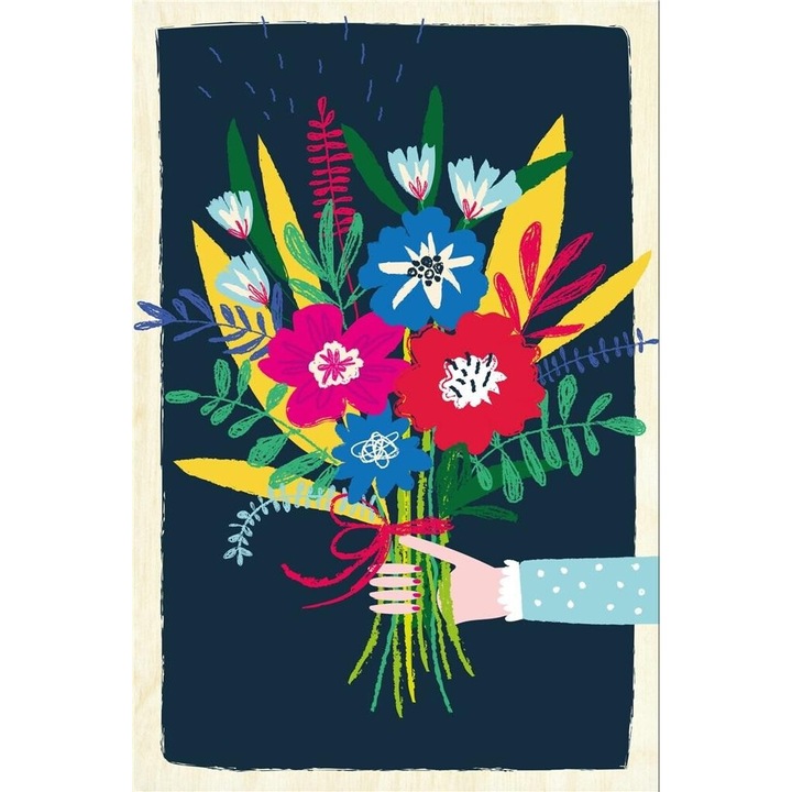 Felicitare din lemn - Esti minunata, Milin, 151x102mm, 2022