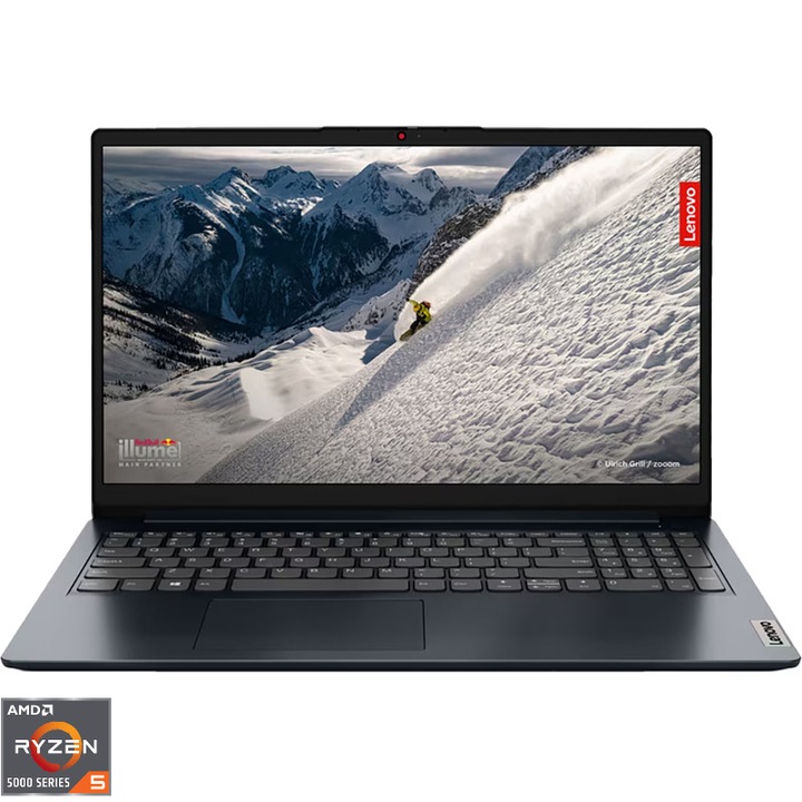 Laptop LENOVO IdeaPad 1 15ALC7, AMD Ryzen 5 5500U pana la 4Ghz, 15.6" Full HD, 8GB, SSD 1 TB, AMD Radeon Graphics, NO OS, albastru