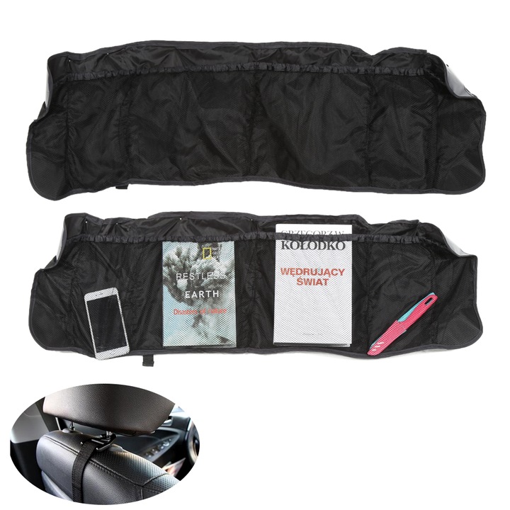 Autós tartó, Jormftte, hátsó rendező, 5 zseb, vízálló anyagból, átlátszó