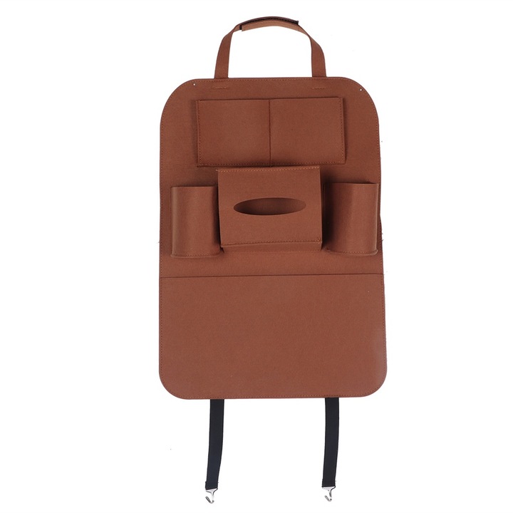 Jormftte többfunkciós autósülés háttámla rendező, 5 zseb, fekete, nagy méret