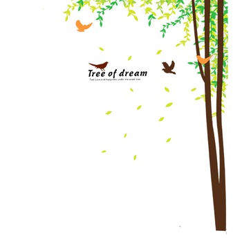 Sticker decorativ camera de zi - Padure si pasari Sticker decorativ camera de zi - Padure si pasari