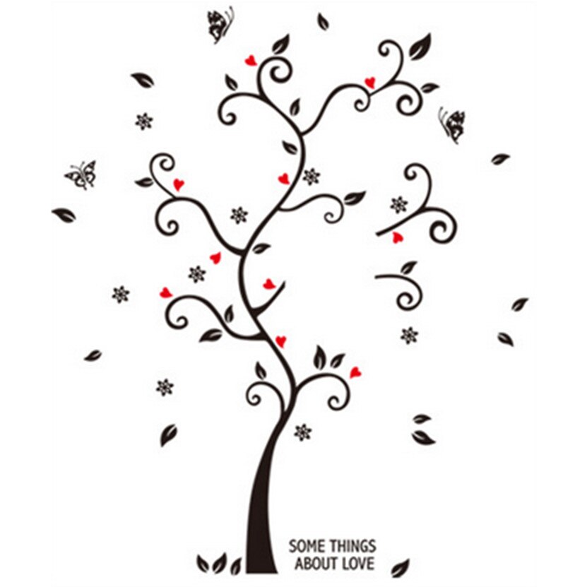 Sticker decorativ - Copac cu frunze si inimioare