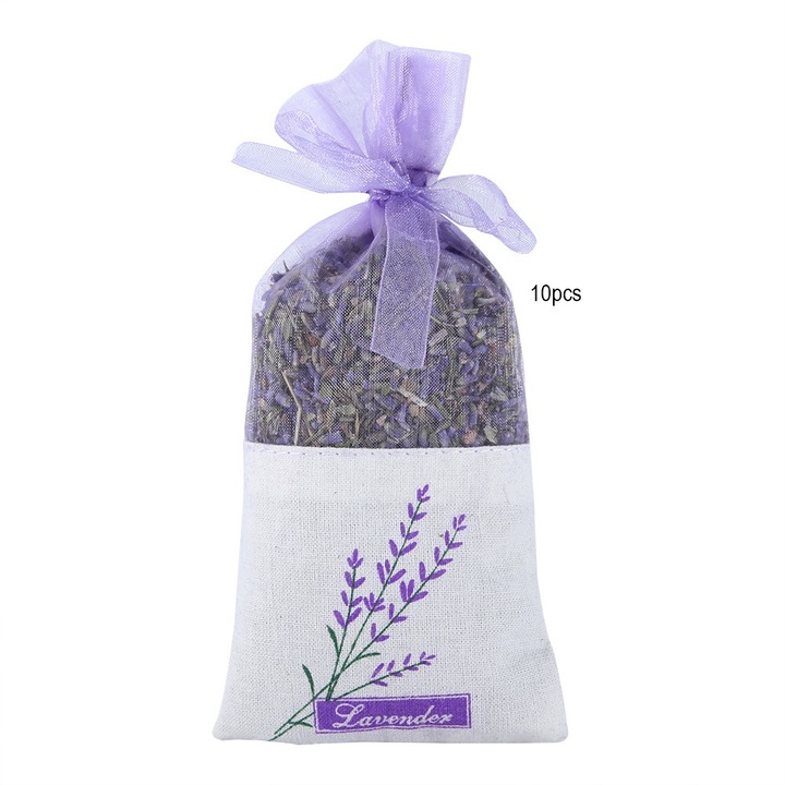 Odorizant camera, Jormftte, 10 db szárított virágos tasak készlet, levendula, 1-2 hónap, dekoratív