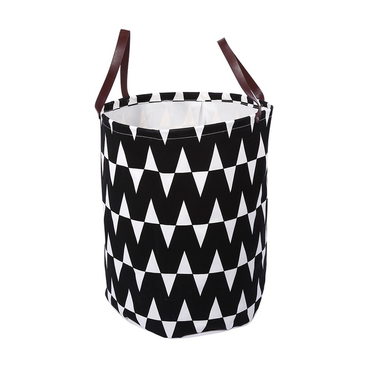 Jormftte szennyeskosár, bőr fogantyúkkal, 3 hullám, tartós, dekorációhoz és tároláshoz