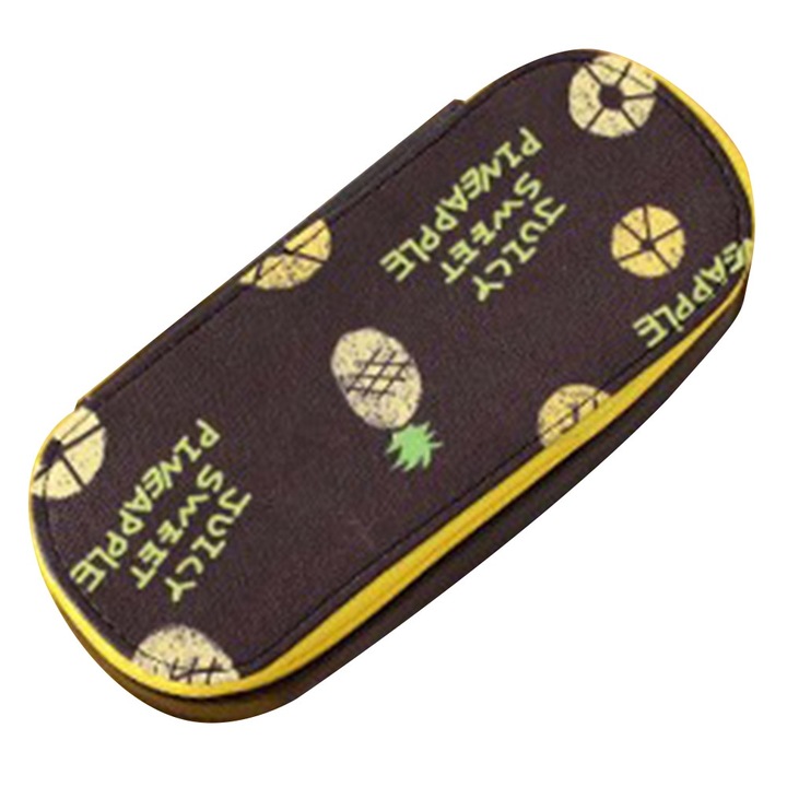 Tollartartó, PU, cipzáros, nagy kapacitású, gyümölcs mintás, többszínű, kompakt