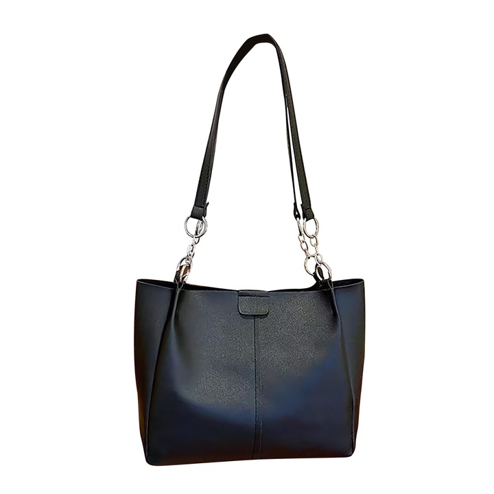 Jormftte női válltáska, nagy kapacitású, elegáns dizájn, fekete, nagy méret