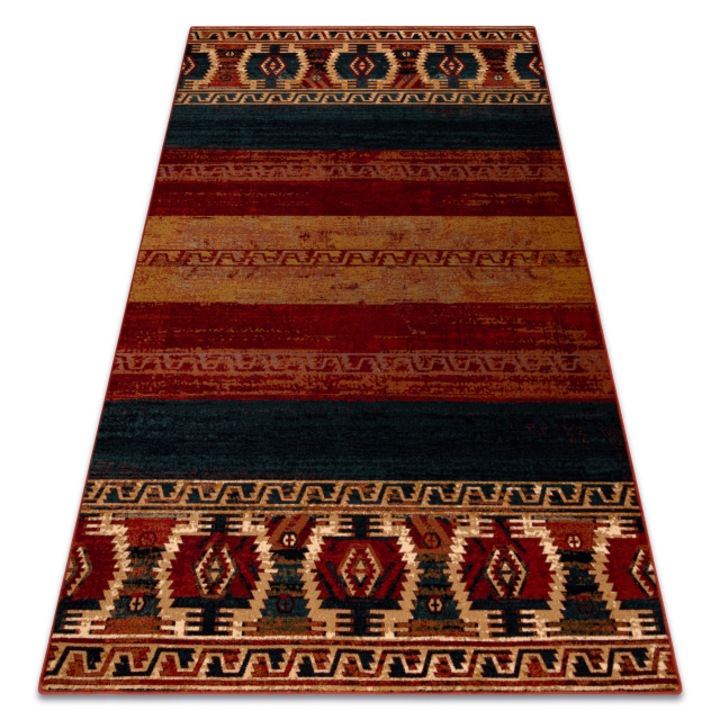 Covor de lana omega vritti etnic, DYWANY ŁUSZCZÓW rubinie, 170x235 cm